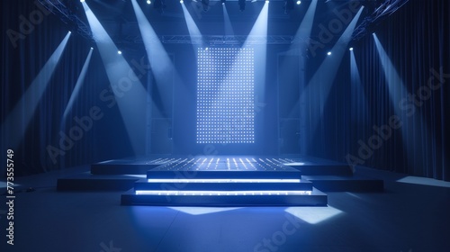 As the lights dim and the room falls into darkness the LEDlit podium takes on a life of its own shining brightly and drawing all eyes . .