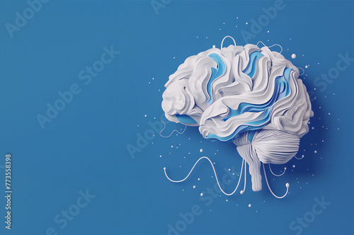 A human brain model in the style of a minimalist illustrator,  photo