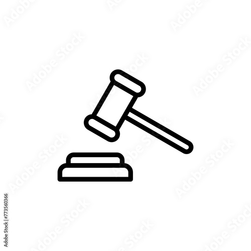 Gavel icon vector isolated on white background. Hammer icon vector. Judge Gavel Auction Icon Vector. Bid