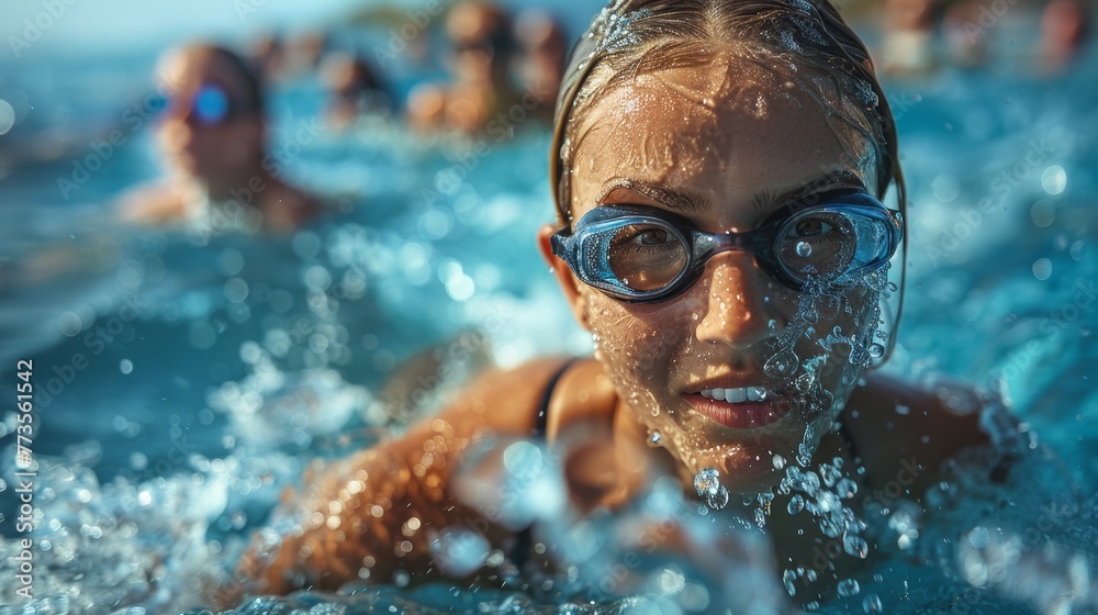 Teenagers make a splash in the pool, laughing and competing with each other, as they dive into the world of sports and physical fun through swimming.
Teenagers make a splash in the pool, laughing and competing with each other, as they dive into the world of sports and physical fun through swimming.