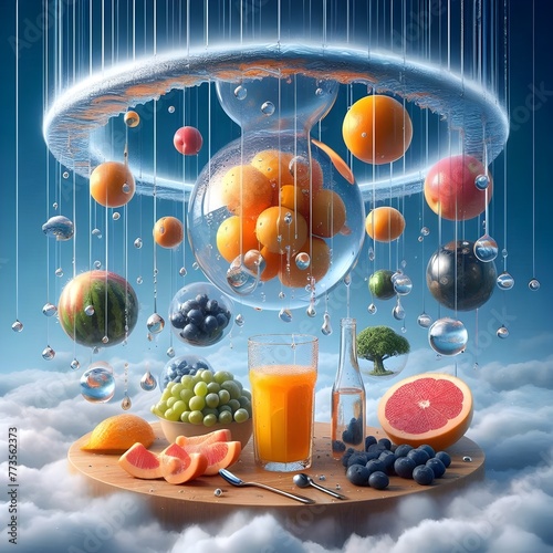 reality, water_drop, water, dripping,  bubble, fruit, air_bubble