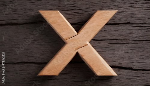 Letter X Made Of Wood