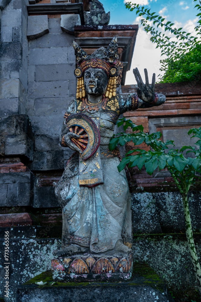 Statue of a hindu god at a temple. Ubud, Bali, Indonesia.