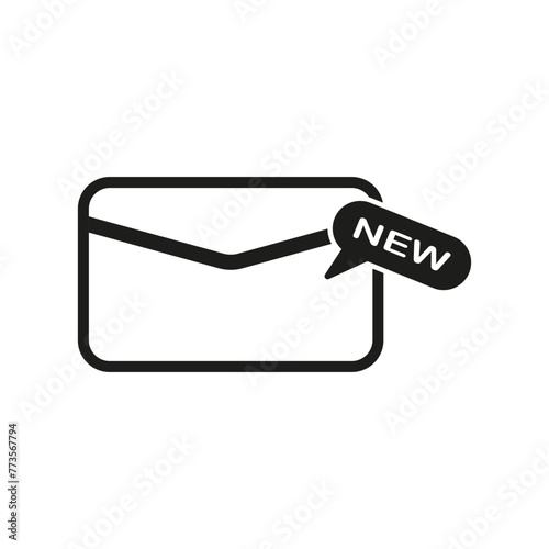 New message envelope icon. Email notification concept. Inbox fresh mail. Vector illustration. EPS 10.