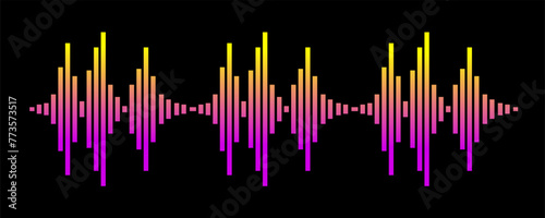 Sound Wave Symbol of Equaliser. Isolated on background. Gradient Vector Illustration Design.