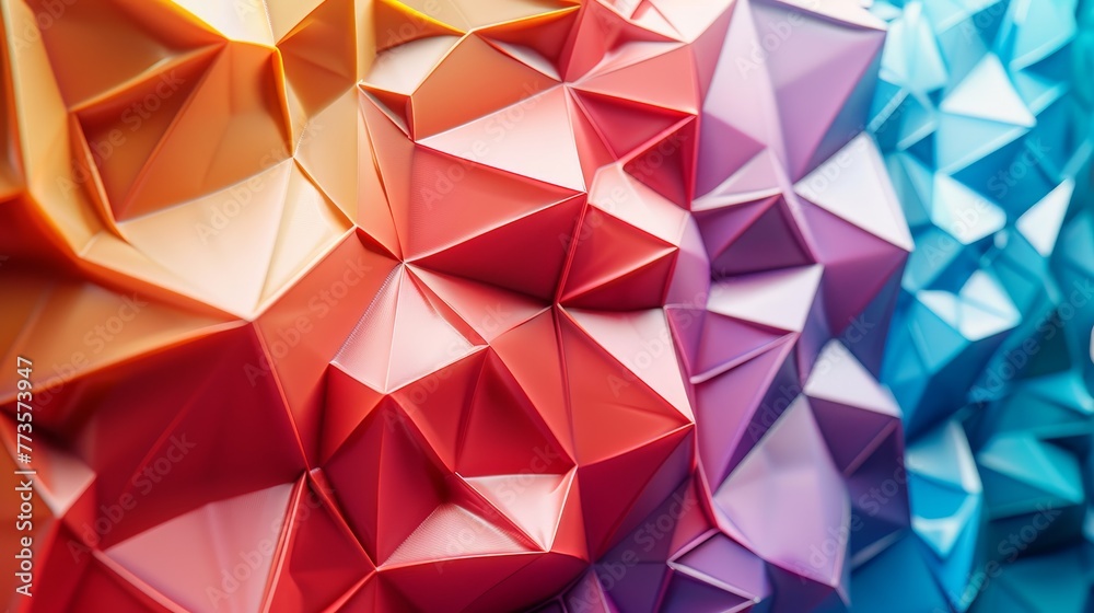 Diamond futuristic background, 3D render clay style, Abstract geometric shape theme, colorful