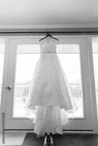 A bride s beautiful wedding gown 