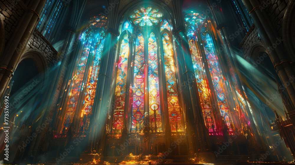 Obraz premium Church is high above-AI Generated