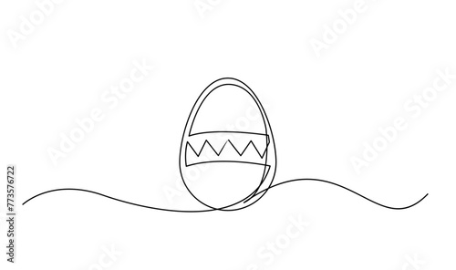 One continuous line drawing of Easter eggs illustration