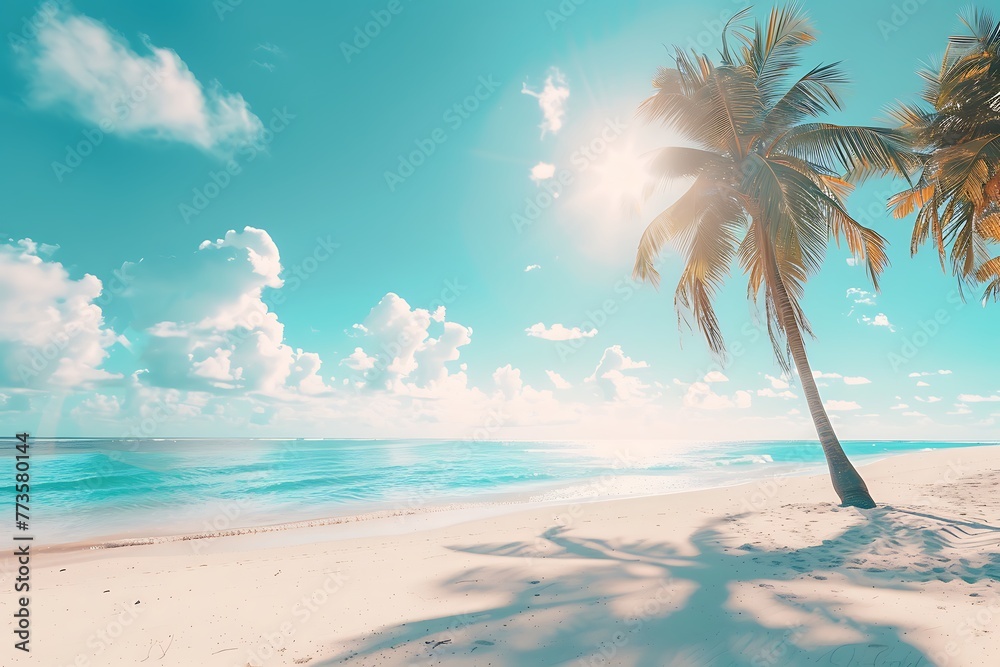 Obraz premium Beautiful beach landscape at sunset.