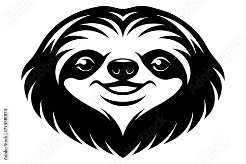 sloth head silhouette vector illustration © CreativeDesigns