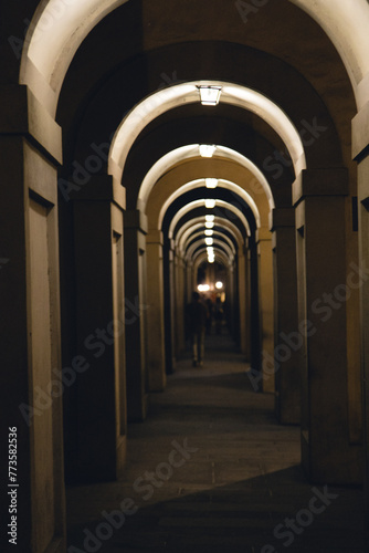 Streets of Florence Italy at night
