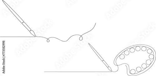One continuous line drawing of pen writing wave thin stroke. Pencil symbol of study and education concept in simple linear style. Contour icon. Doodle vector illustration