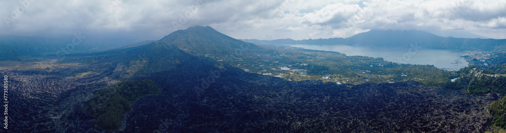 Mount Batur volcano and Danau Batur lake, Kintamani, Bali, Indonesia. Mount Batur volcano and Danau Batur lake, Kintamani, Bali, Indonesia.