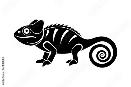 chameleon silhouette vector illustration