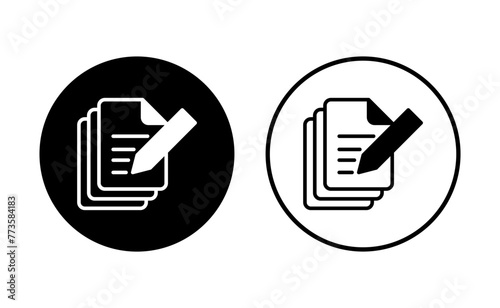 Note icon set. notepad icon vector. edit file. write icon