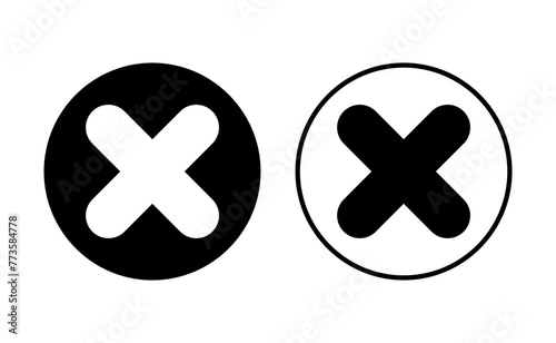 Close icon set. Delete icon vector. cross sign