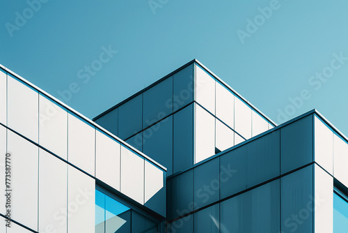 A modern office building with a simple  geometric facade  abstract   background