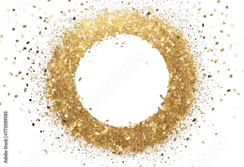 Obraz na płótnie Png frame Glitter crumbs. confetti isolated. Shiny sparkles. circle Golden Confetti. dust gold round crumb textured ring isolated black disrobed sprin w salonie