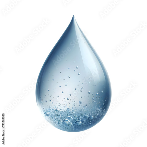 Big One drop of water isolated transparent background 