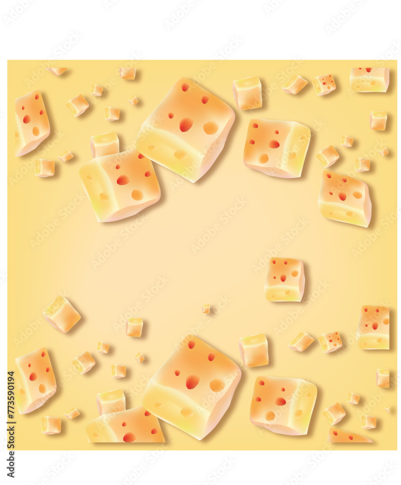 set of cheese cubes set of cheese cubes
