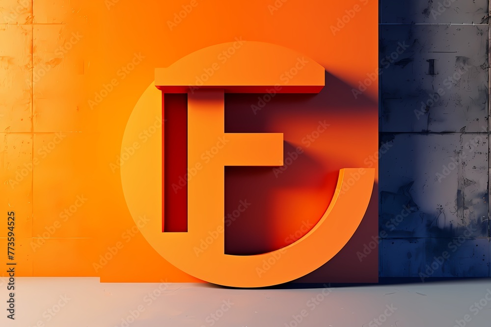 "\F" ON Orange BACKGROUND 4K HD ULTRA - obrazy, fototapety, plakaty 