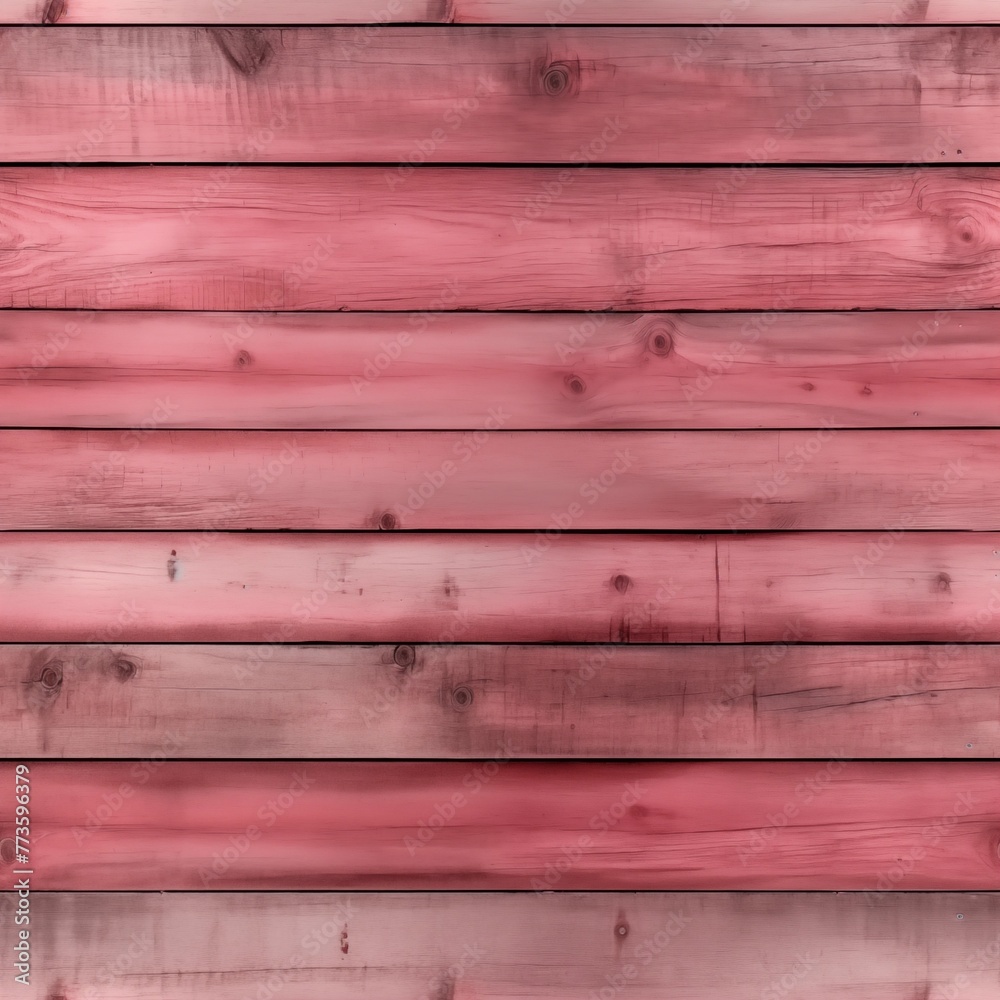 Fototapeta premium Red wood wall background, textured in the style of pink and gray, wooden planks, red paint, closeup. Seamless texture