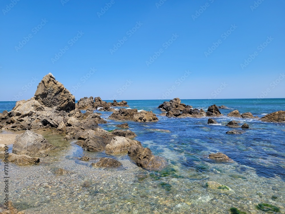 한국 강원도의 해변 풍경