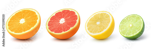 Fresh citrus fruit isolated on white background.