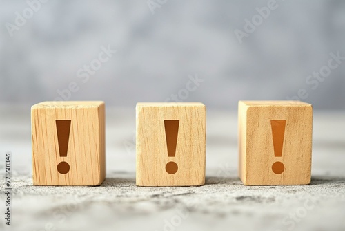 exclamatory  mark on wooden piece