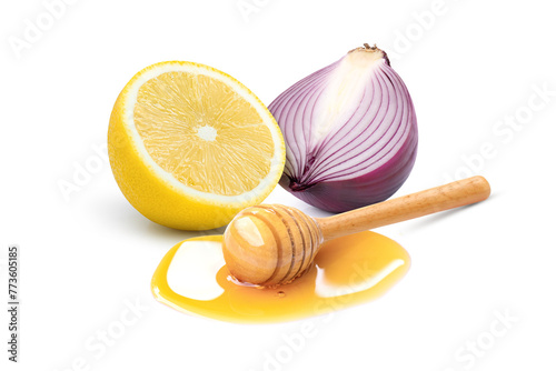 Lemon and red onion with honey