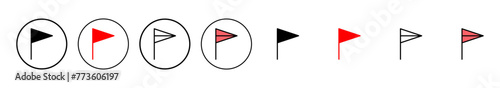 Flag icon vector illustration. Gps location pin map. Location marker symbol.