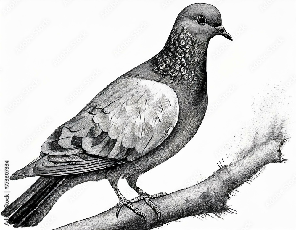 Fototapeta premium Pencil drawing of a mourning dove