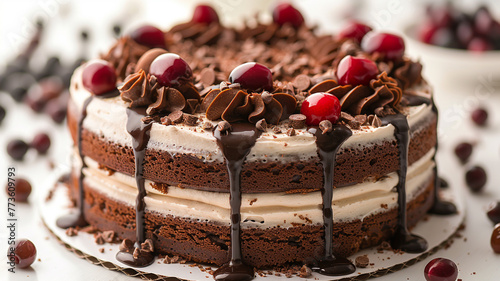 brownis cake white background