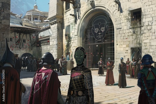 At the city gates, guards use facial recognition to identify visitors, quickly granting access to known friends of the realm.