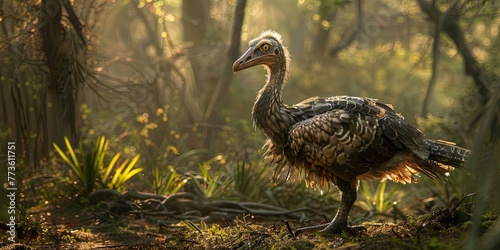 Dodo bird in natural forest environment photo