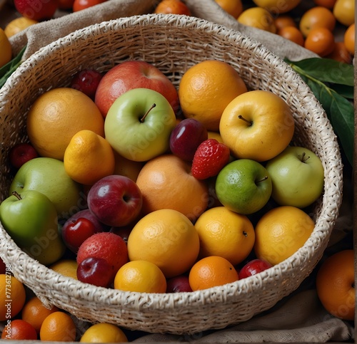 
Default beautiful HD basketful full of different fresh fruit photo