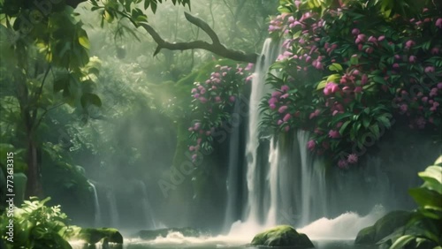 video tthe charm of a beautiful secluded waterfall photo
