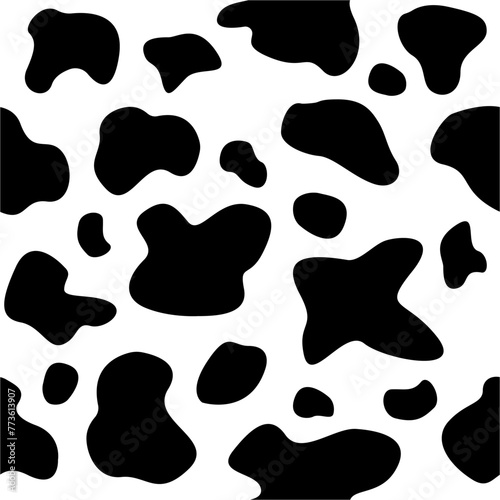 Seamless Vector Cow Pattern, Cow Hide, Cow Print, Animal Pattern, Vector Background, Costume