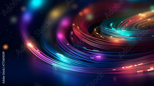 Digital color optical fiber luminescent cable abstract graphic poster web page PPT background