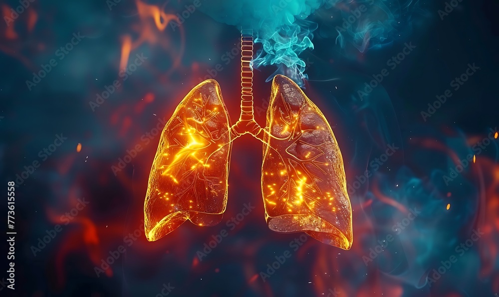 Explore lung cancer and related pulmonary illnesses visually - obrazy, fototapety, plakaty 