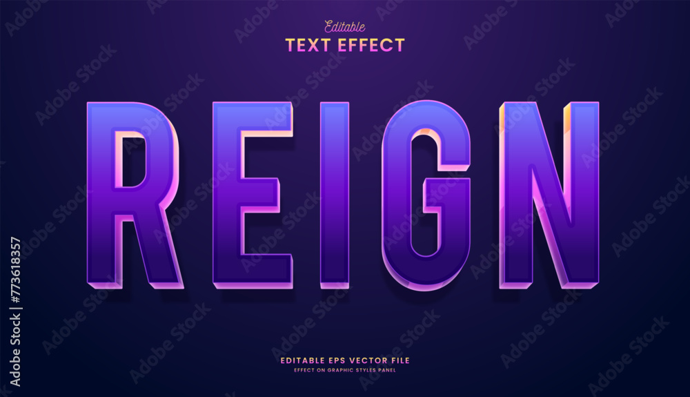 decorative editable purple reign text effect vector design decorative editable purple reign text effect vector design