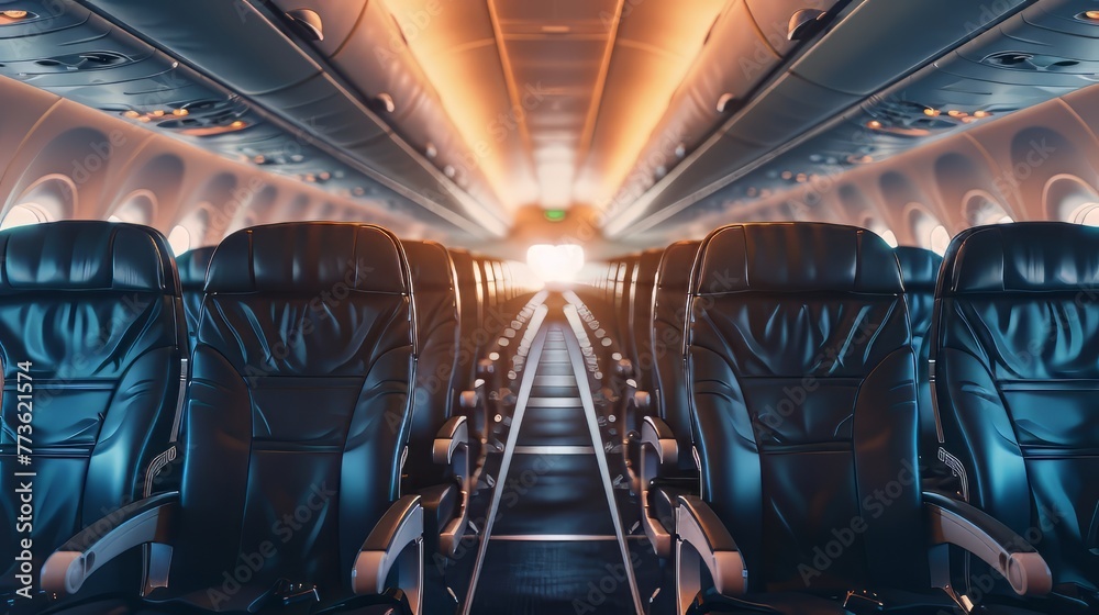 Fototapeta premium Commercial Regular Airplane Interior