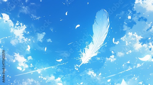 白い羽と青空3