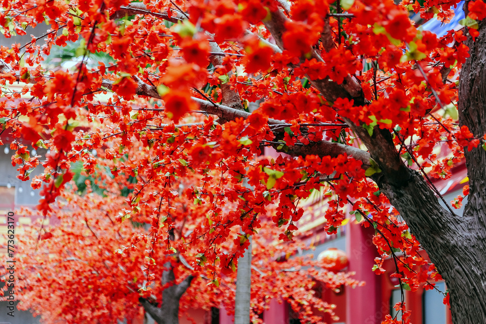 imitation flower, artificial Japanese cherry blossoms in full bloom. Beautiful flowers background. imitation flower, artificial Japanese cherry blossoms in full bloom. Beautiful flowers background.