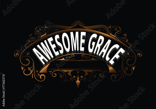 AWESOME GRACE lettering custom template design