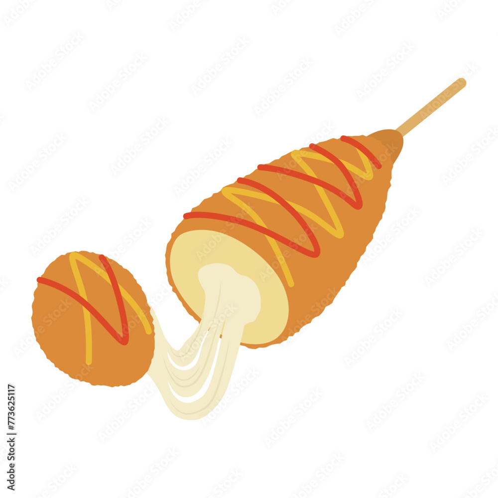 チーズハットグのイラスト チーズハットグのイラスト