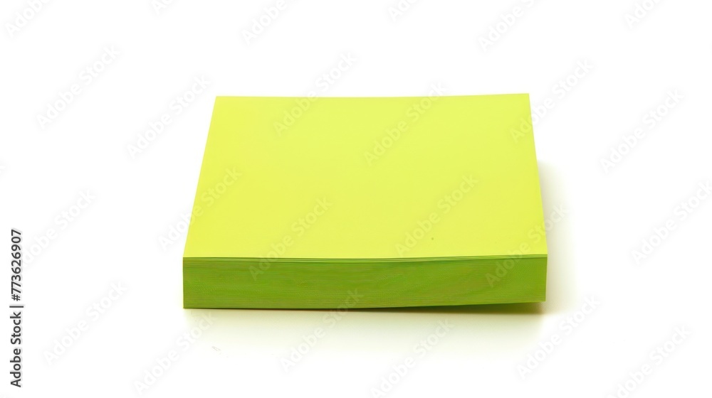 Floating green paper and paper sticker locs over white background Floating green paper and paper sticker locs over white background