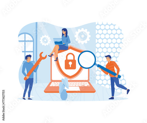 Personal id data file protection concept. Data protection concept. flat vector modern illustration