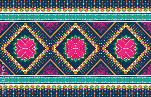 Geometric vector background with sacral tribal ethnic elements. Traditional triangles gypsy geometric forms sprites tribal themes apparel fabric tapestry print